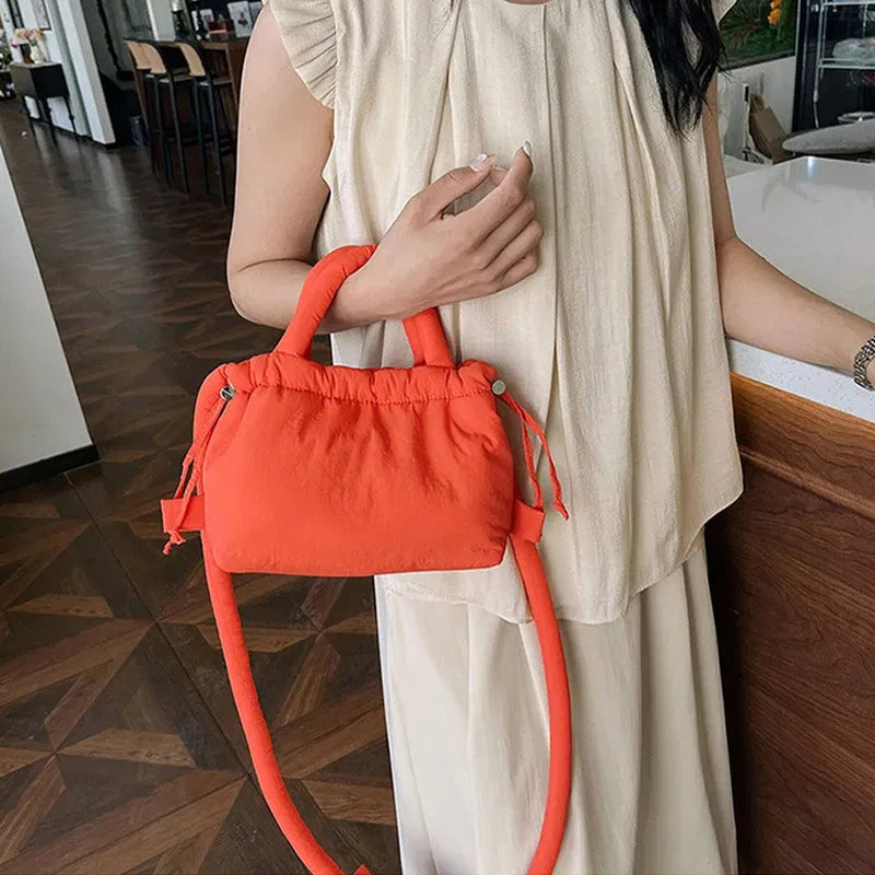 Color: Blue, Ships From: CHINA - Fashion Small Puffer Tote Bag Designer Padded Women Shoulder Bags Nylon Down Cotton Crossbody Bag Mini Lady Handbags 2024 Trend