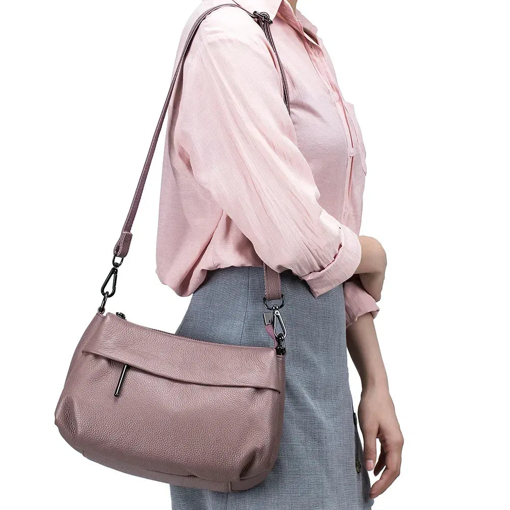 Color: Blue - High Quality Real Leather Handbag Ladies' Genuine Leather Shoulder Bags Women's Casual Messenger Bags Versatile Crossbody Bag