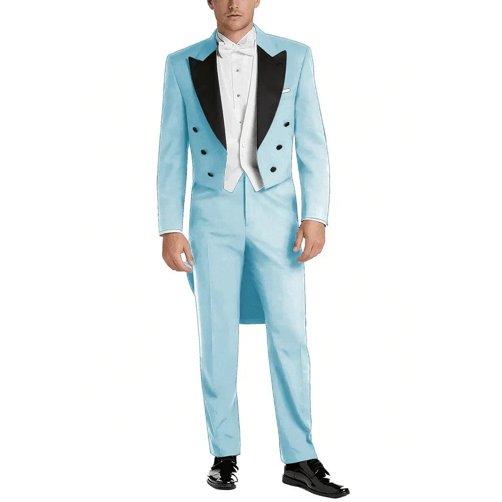 Color: Silver, Size: XS?old? - Italy Style Aristocratic Men Suit Three Pieces(Jacket+Pants+Vest) Hot-selling High-quality Double Breasted Male Clothing