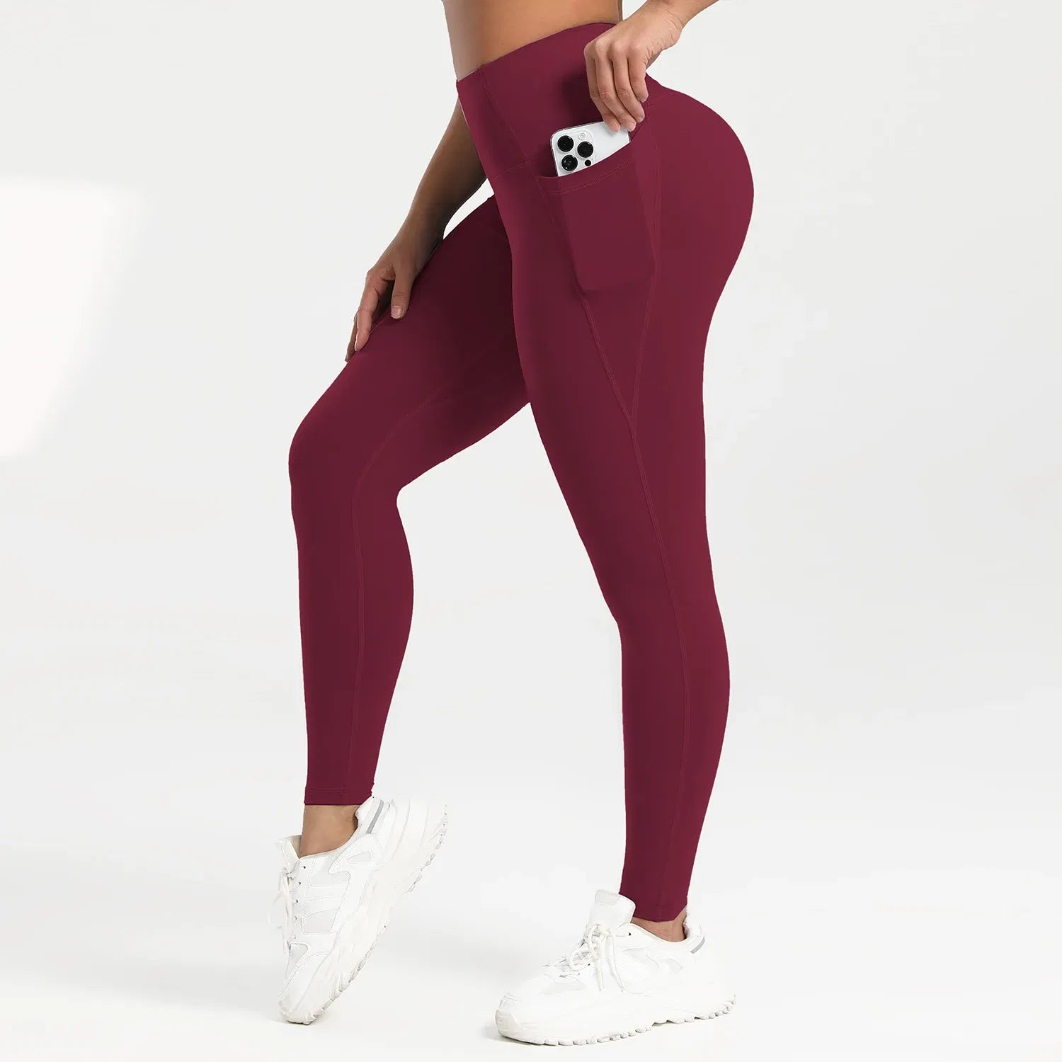 Color: black, Size: L - Solid Color Back Waist Pocket High Waist Fitness Yoga Legging soft Women Sport Pant Tight Butter Athletic Gym Ankle-Length Pants