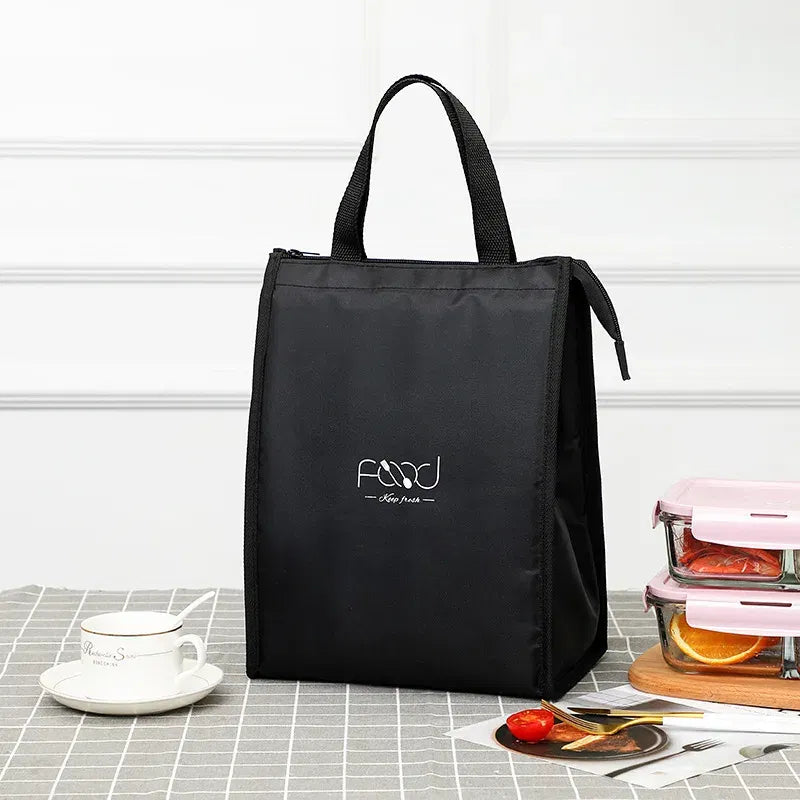 Color: Brown - High-Capacity Portable Insulated Lunch Bag Women Kid Picnic Work Travel Food Thermal Storage Container Bento Box Cooler Tote Bag