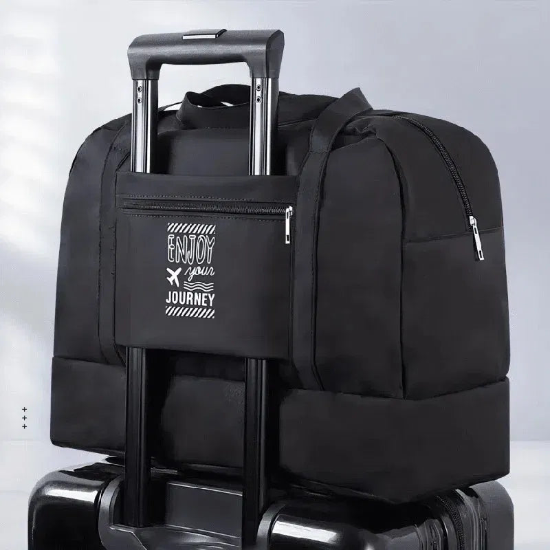 Color: black - Double-Layer Waterproof Travel Bag for Gym & Swimming -Portable Handheld Dry/Wet Separation Cosmetic Toiletry Storage Unisex Bag