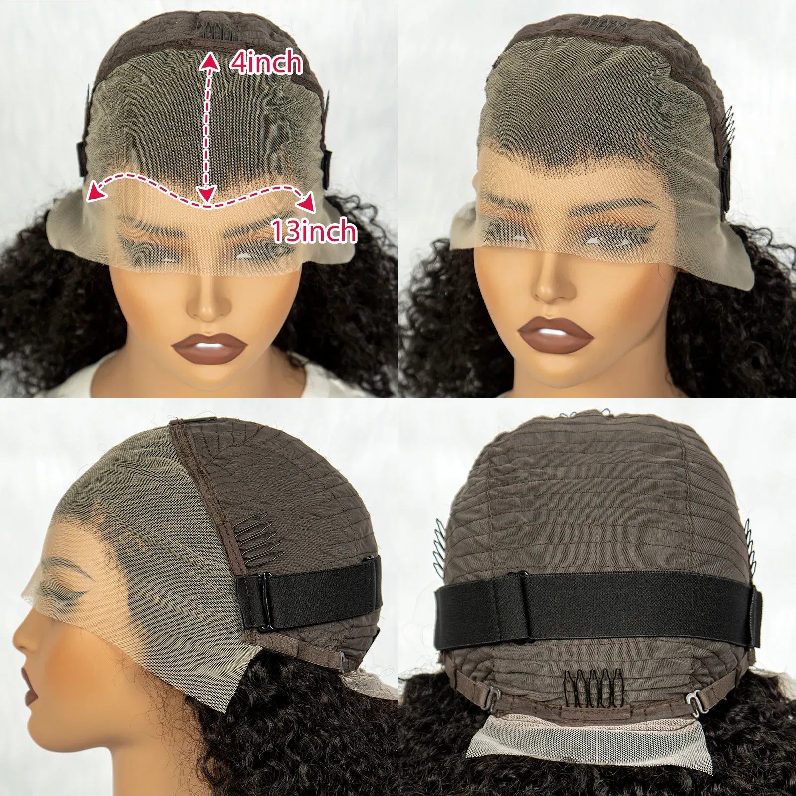 Color: T1B/613, Ships From: CHINA, Stretched Length: 20inches, Density: 300%, Lace Size: 13x4 - 300% Density 12A Double Drawn 13x4 Lace Front Bouncy Curly Human Hair Wigs Natural Burmese Curly Remy Hair Wigs for Black Women