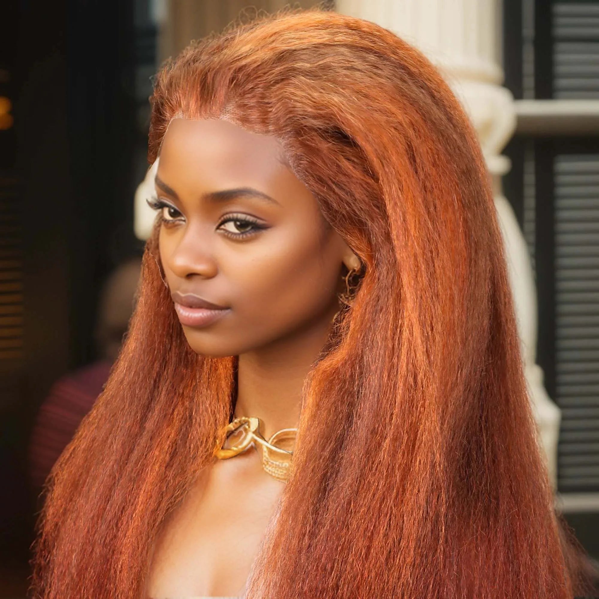 Hair Color: #2, Stretched Length: 20inches, Density: 220% - 4/350 Piano Color Kinky Straight 13x6 Lace Frontal Human Hair Wigs Highlight Ginger Orange Brown Color Remy 13x4 Lace Front Wig