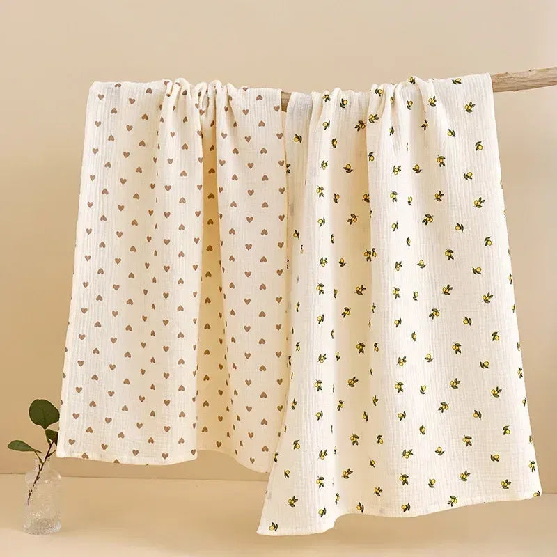 Color: Red, Size: Option 1 - Baby Blanket Newborn Muslin Swaddle 2 Layer Cotton Bath Towel Summer Stroller Cover Wrap Gauze Toddler Sleep Blanket Baby Items