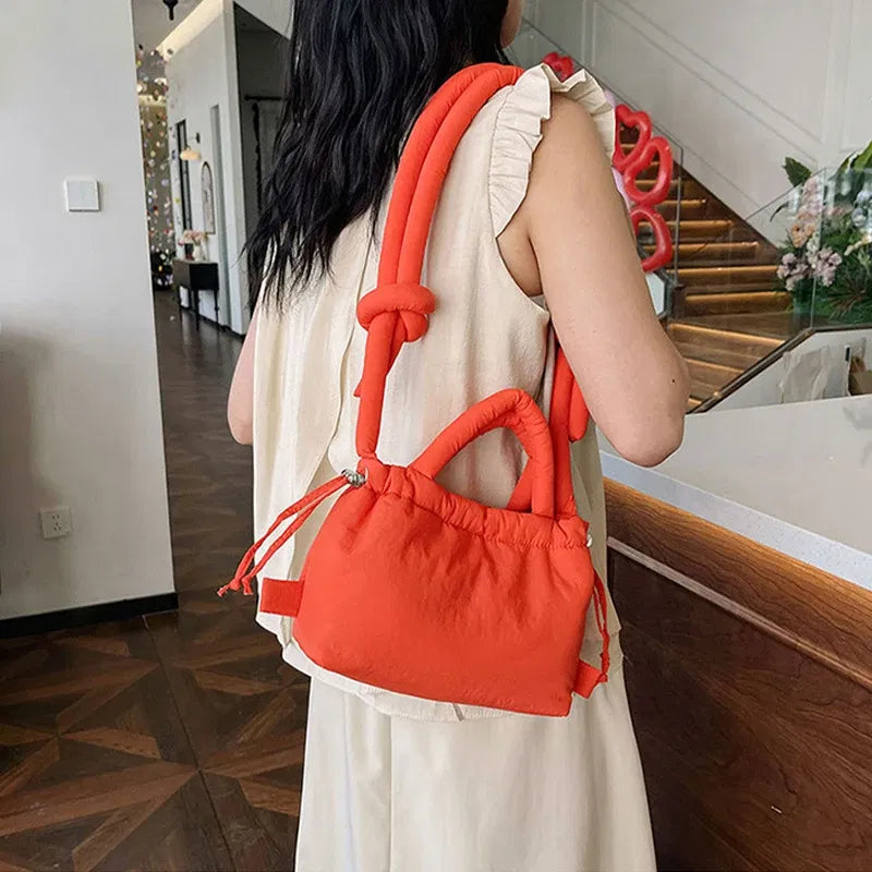 Color: Blue, Ships From: CHINA - Fashion Small Puffer Tote Bag Designer Padded Women Shoulder Bags Nylon Down Cotton Crossbody Bag Mini Lady Handbags 2024 Trend