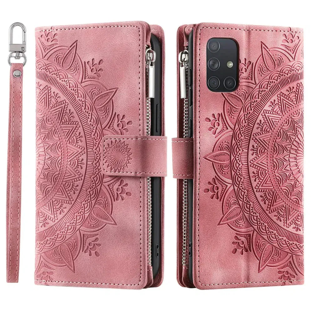 Color: light yellow, Material: Plastic - CrossBody Strap Zipper Wallet Coque for Samsung Galaxy A71 A51 A50 A41 A21S A30 A70 A50S A20 A31 A30S A10 A20E A 51 70 Flip Case