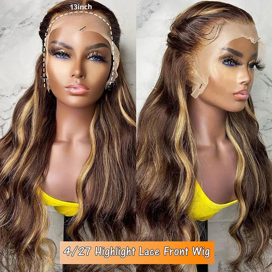 Stretched Length: 28inches, Hair Color: #16, Density: 180%, Ships From: CHINA - Highlight Wig Human Hair Blonde Body Wave 13X6 Hd Lace Frontal Wigs Hd Lace Wig 13X6 Human Hair 13X4 Lace Front Human Hair Wig