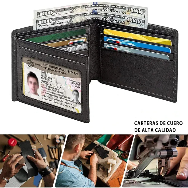 Color: Beige, Ships From: CHINA - Slim Minimalist Tri-Fold Wallet Carbon Fiber RFID Blocking Men's  Wallet With ID Window and 9 Card Slots