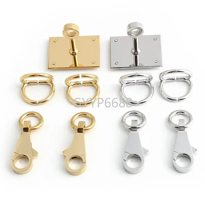 Color: Light Pink, Size: 3/8" - Gold,Silver Stainless Steel Metal Rectangle Hanger Clasp Locks For DIY Craft Handbags Purse Bags Buckles Hardware Accessories