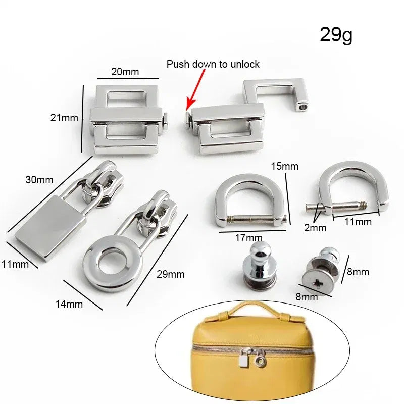 Color: Light Pink, Size: 3/8" - Gold,Silver Stainless Steel Metal Rectangle Hanger Clasp Locks For DIY Craft Handbags Purse Bags Buckles Hardware Accessories