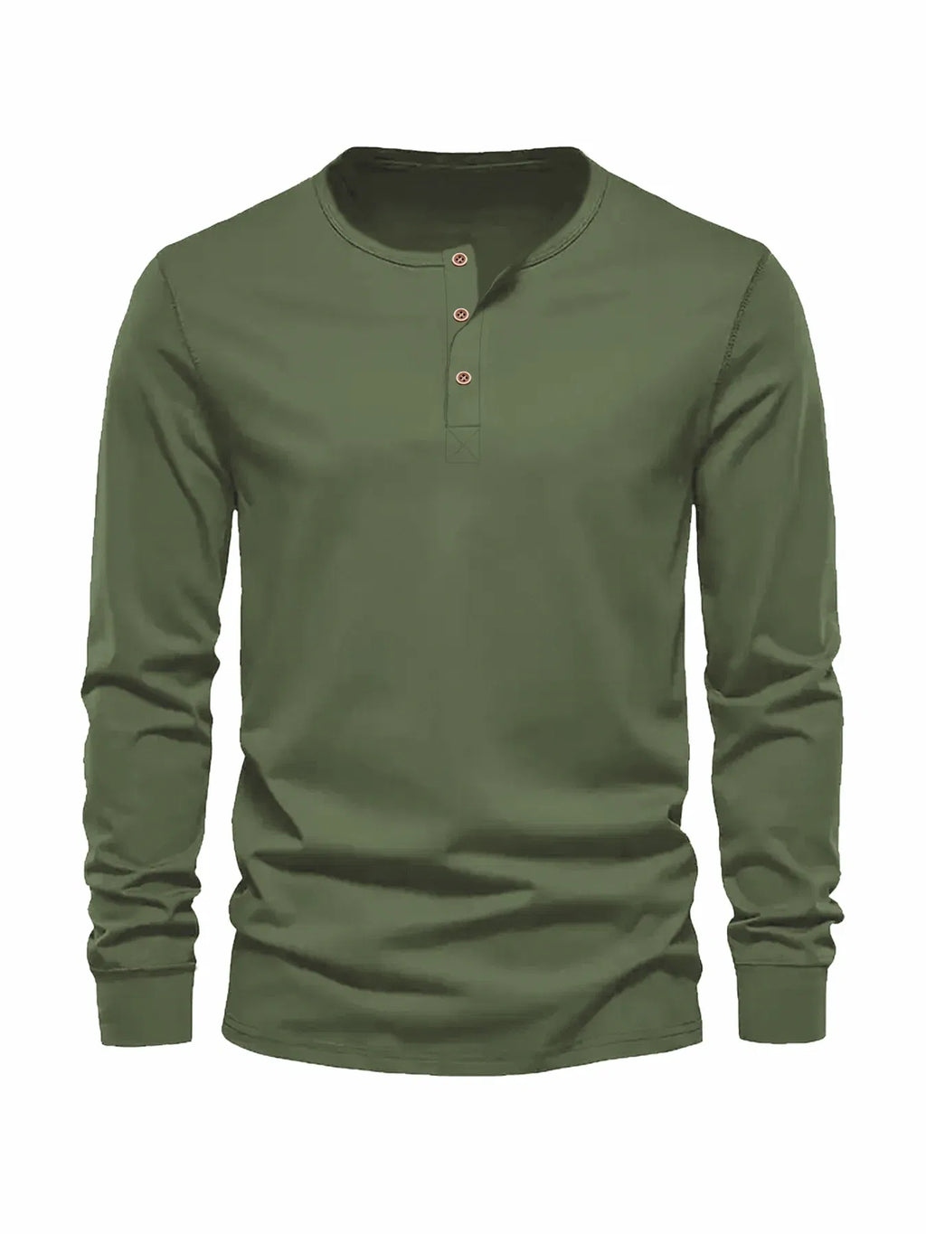 Color: Brown, Size: XL - Men's Long Sleeved Henley Neck T-shirt Slim Fit Bottoming Shirt Fitness Tops Tees Button Neck Casual Cozy Tshirt