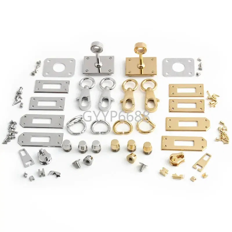 Color: Light Pink, Size: 3/8" - Gold,Silver Stainless Steel Metal Rectangle Hanger Clasp Locks For DIY Craft Handbags Purse Bags Buckles Hardware Accessories
