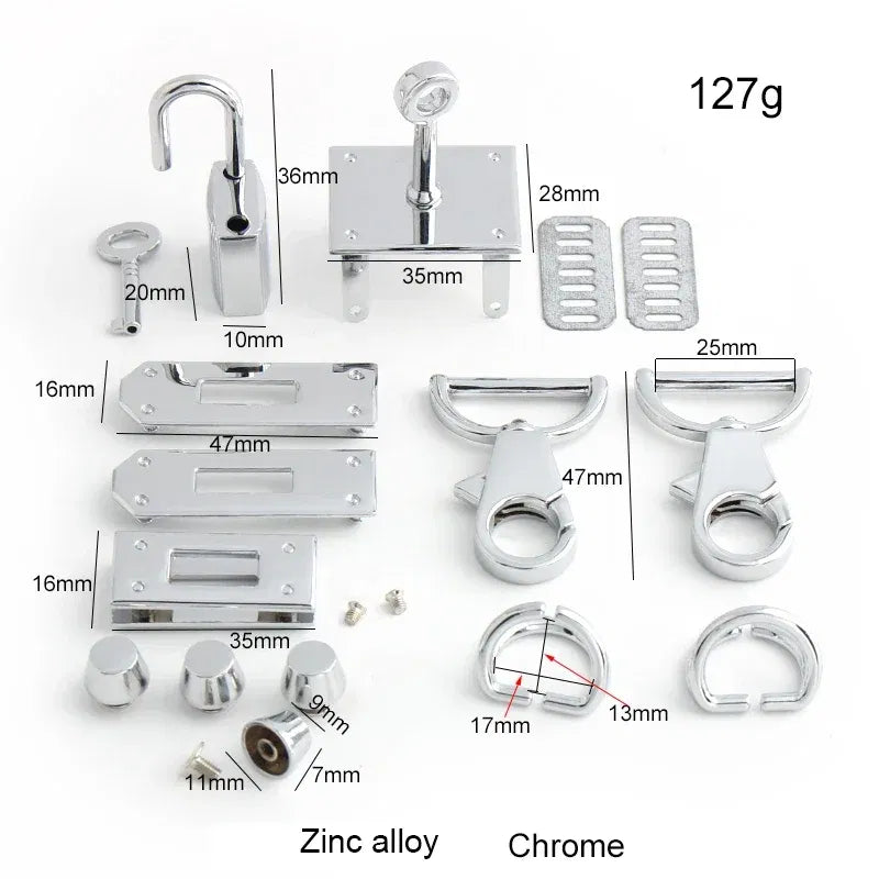 Color: Light Pink, Size: 3/8" - Gold,Silver Stainless Steel Metal Rectangle Hanger Clasp Locks For DIY Craft Handbags Purse Bags Buckles Hardware Accessories