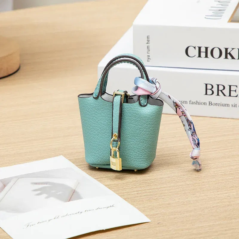 Color: black - Mini Bag Pendant Keychain Hanging Accessory Zero Wallet Creative Portable Bracelet Bluetooth Earphone Bag Multifunctional