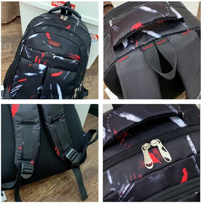 Color: Blue - New Backpack With Large Capacity Lightweight Pressure Relief Backpack Leisure Travel Student Backpack