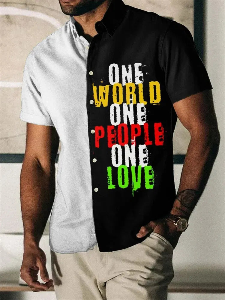 Color: Gold, Size: 5XL - 2023 Summer Vintage Men's Hawaiian Shirt Short Sleeve Stripe Printed Shirts For Men Single Button Beach Tee Shirt Men Clothing