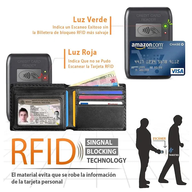 Color: Beige, Ships From: CHINA - Slim Minimalist Tri-Fold Wallet Carbon Fiber RFID Blocking Men's  Wallet With ID Window and 9 Card Slots