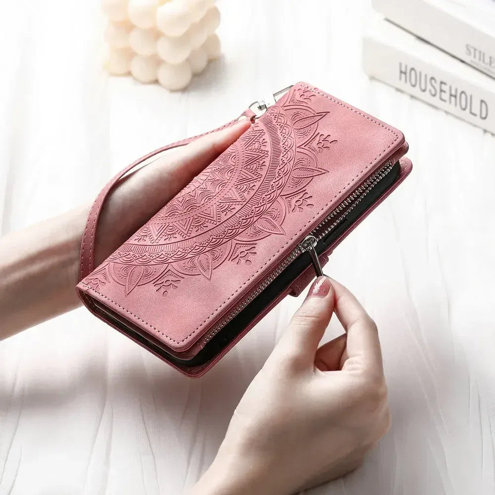 Color: GRAY, Material: tpu - CrossBody Strap Zipper Wallet Coque for Samsung Galaxy A71 A51 A50 A41 A21S A30 A70 A50S A20 A31 A30S A10 A20E A 51 70 Flip Case