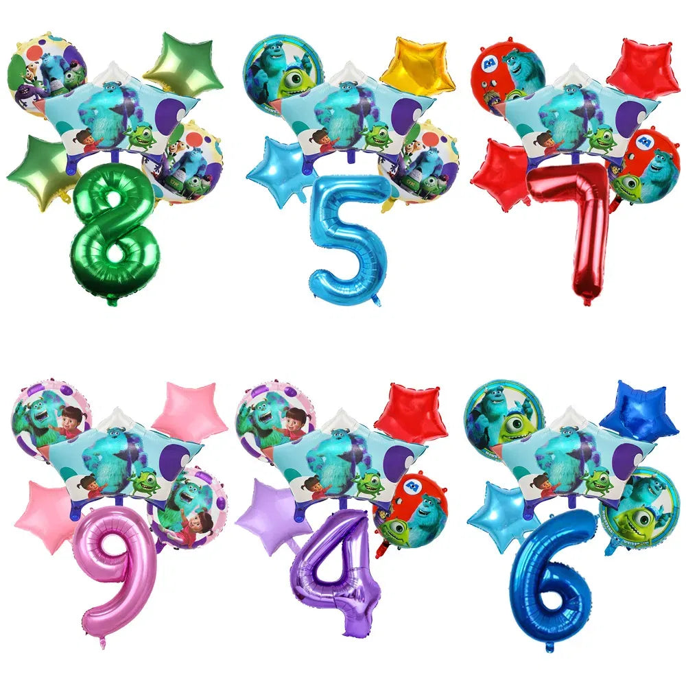 Color: Deep Sapphire, Capacity: 1500ml - Monsters University Monsters, Inc. James P. Sullivan Theme Birthday Party Decoration Crown Shaped Balloon Set Baby Shower