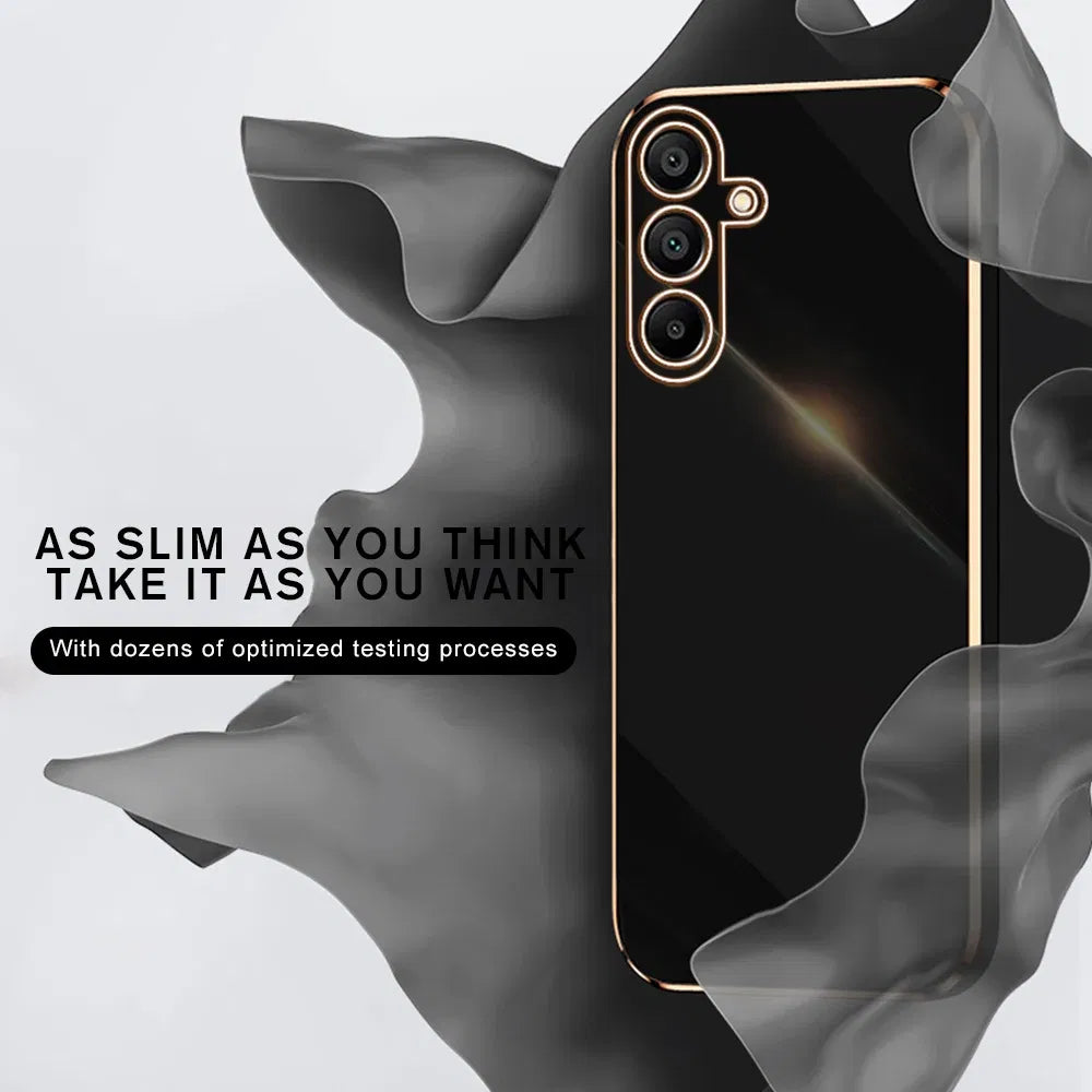 Material: PE, Color: Brown - Luxury Electroplated Cover Case For Samsung Galaxy A15 Silicone Lens Protection Fundas A05s A05 4G A25 A35 A55 5G A 15 25 35 55