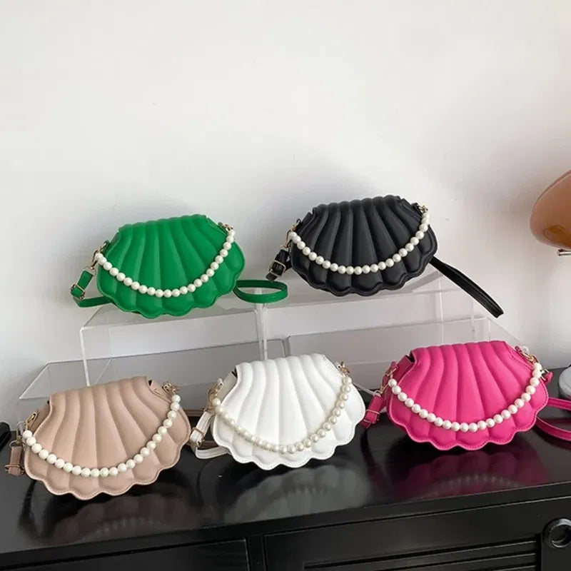 Color: Khaki - All-matching Bag for Women Shoulder Bag Ladies Pearl Chain Handbag Evening Bags Fashion Crossbody Bag
