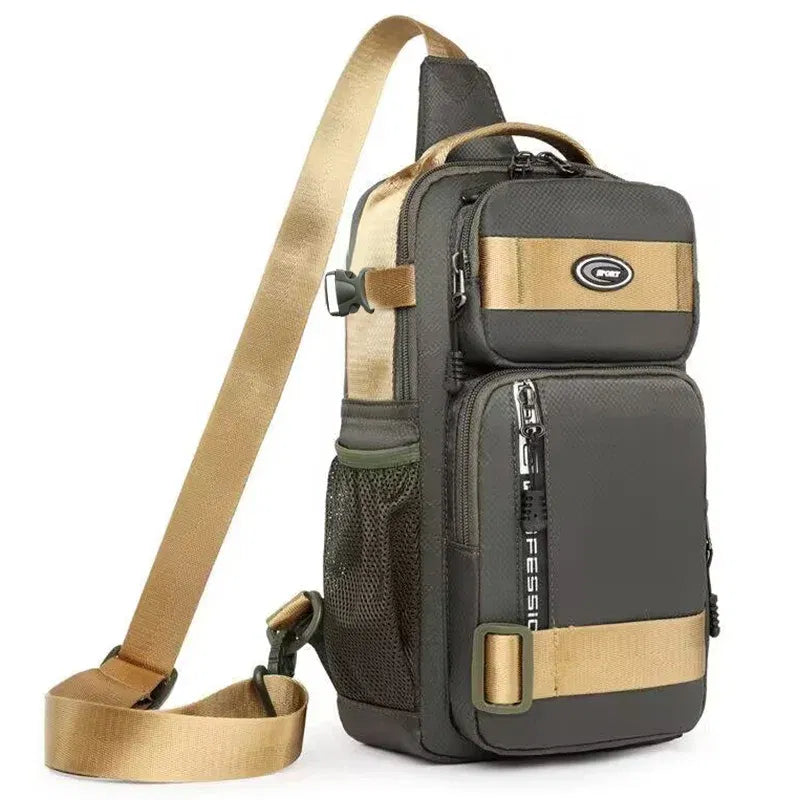 Color: black - Riding backpack for men, men's chest bag, casual men's single shoulder bag, lightweight and large-capacity crossbody bag