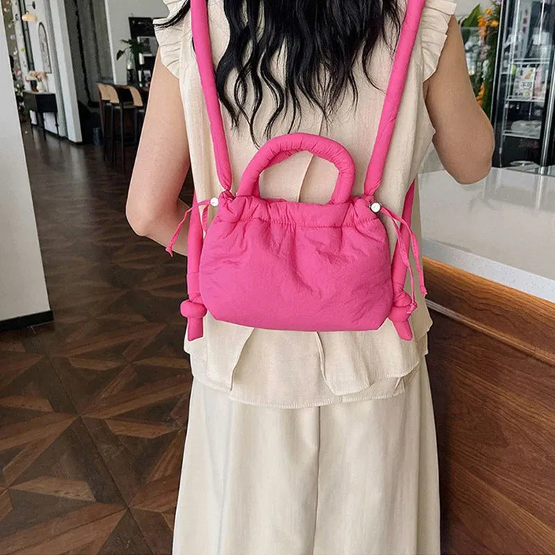 Color: Blue, Ships From: CHINA - Fashion Small Puffer Tote Bag Designer Padded Women Shoulder Bags Nylon Down Cotton Crossbody Bag Mini Lady Handbags 2024 Trend