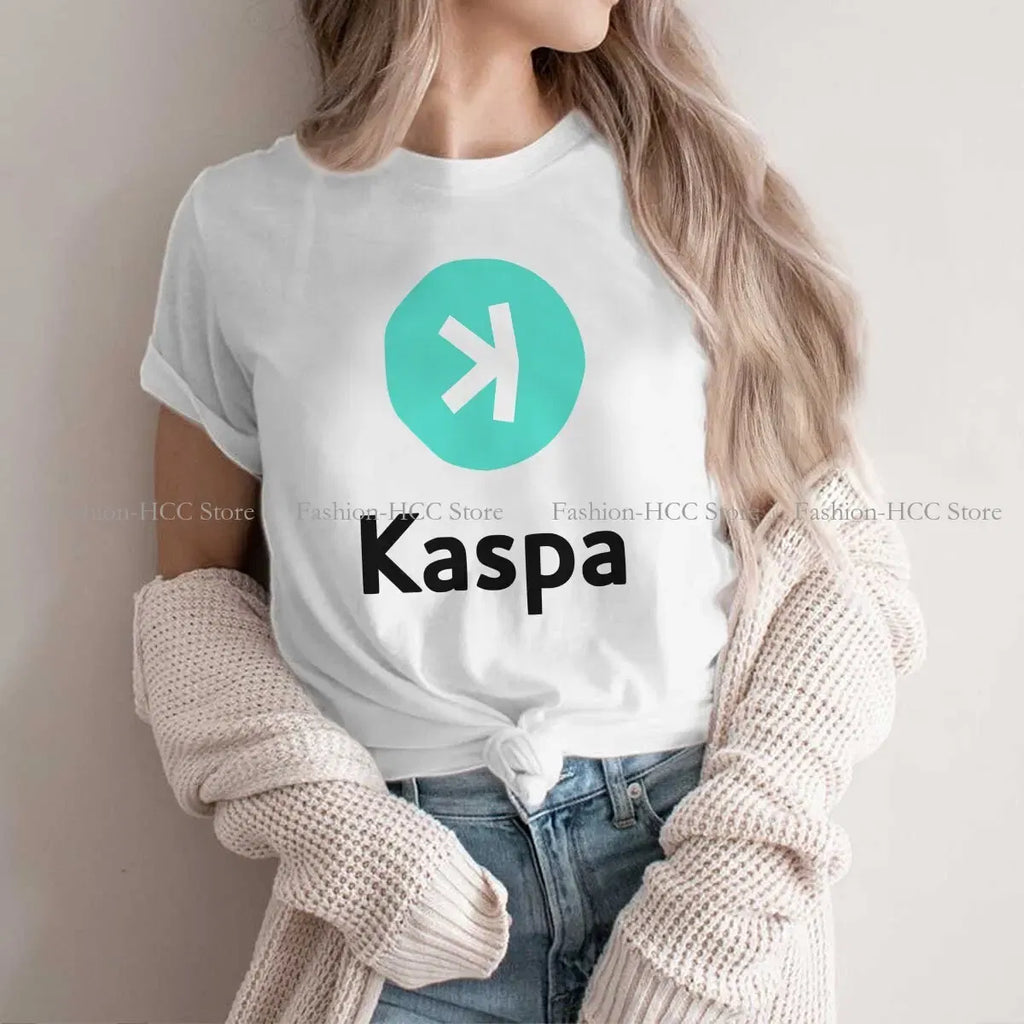 Color: WHITE, Size: M - Kaspa Kas Special Polyester TShirt Bitcoin Top Quality New Design Gift Clothes  T Shirt Stuff