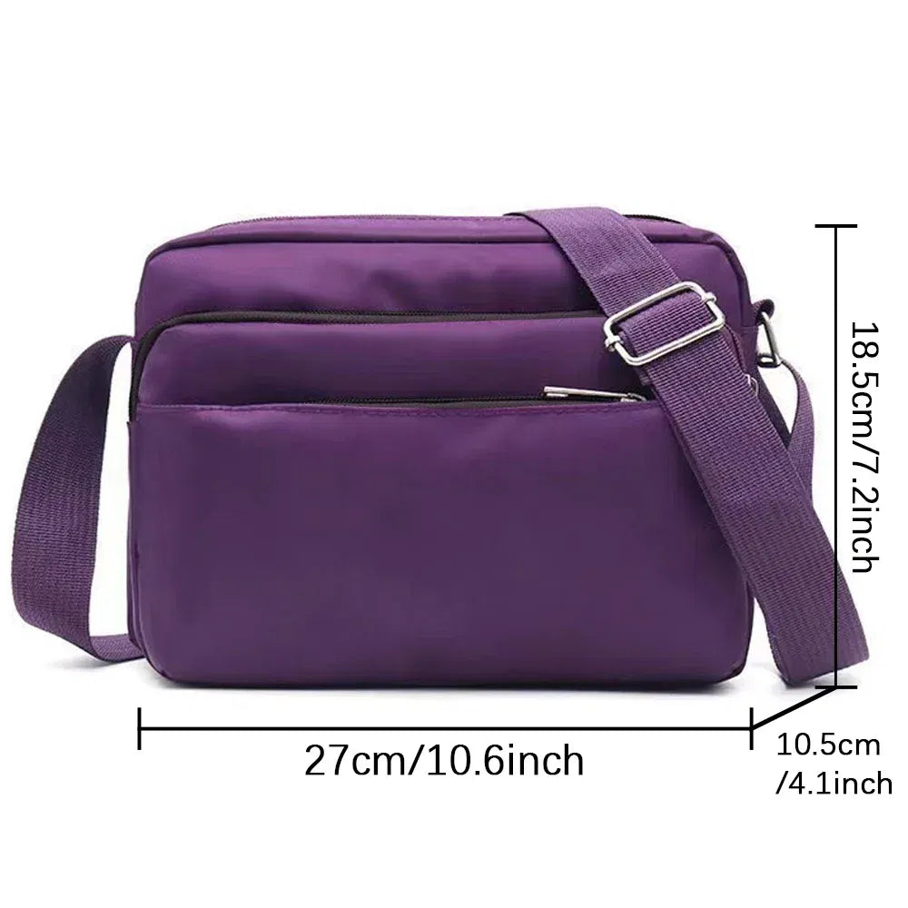 Color: Red - Purple One Shoulder Crossbody Bag Portable Commuting Large Capacity Simplicity Storage Bag Garland Letter Series Print Pattern