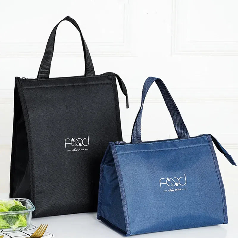Color: Brown - High-Capacity Portable Insulated Lunch Bag Women Kid Picnic Work Travel Food Thermal Storage Container Bento Box Cooler Tote Bag