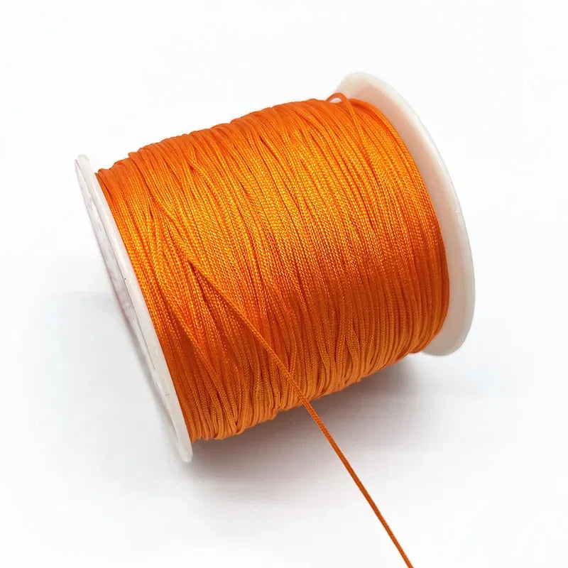 Color: Pale pinkish gray, Size: M - New 10M/lot 0.8mm 1.0mm Nylon Cord Thread Chinese Knot Macrame Cord Bracelet Braided String DIY Tassels Beading Shamballa Thread