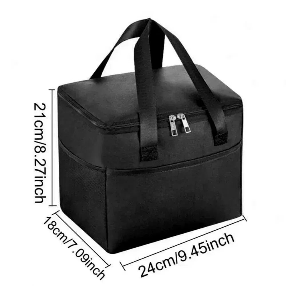 Color: Brown - Thermal Bag Portable Lunch Bags Insulated Cooler Bag Food Bento Bags Printing Gold Letter Series Travel Picnic Storage Ice Bags