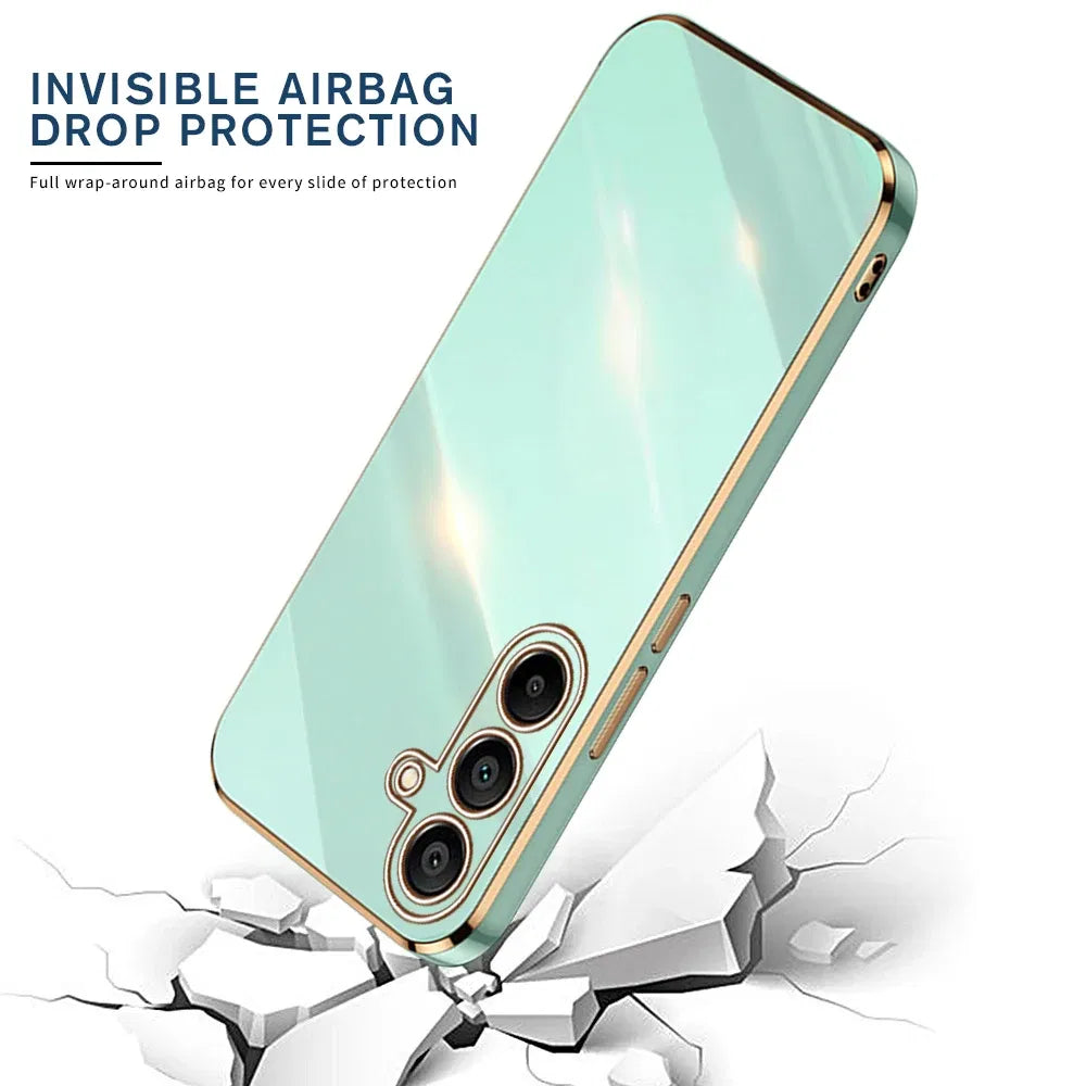 Material: PE, Color: Brown - Luxury Electroplated Cover Case For Samsung Galaxy A15 Silicone Lens Protection Fundas A05s A05 4G A25 A35 A55 5G A 15 25 35 55