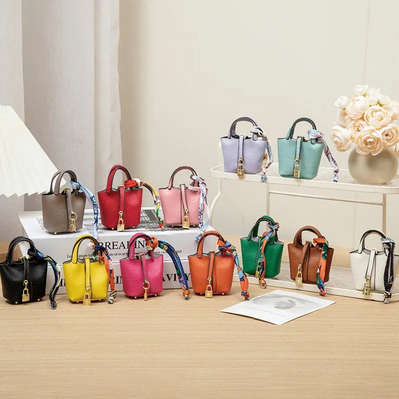 Color: black - Mini Bag Pendant Keychain Hanging Accessory Zero Wallet Creative Portable Bracelet Bluetooth Earphone Bag Multifunctional