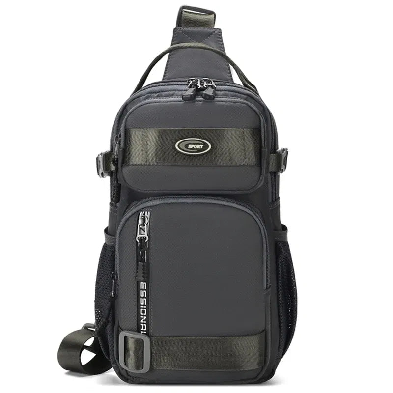 Color: black - Riding backpack for men, men's chest bag, casual men's single shoulder bag, lightweight and large-capacity crossbody bag