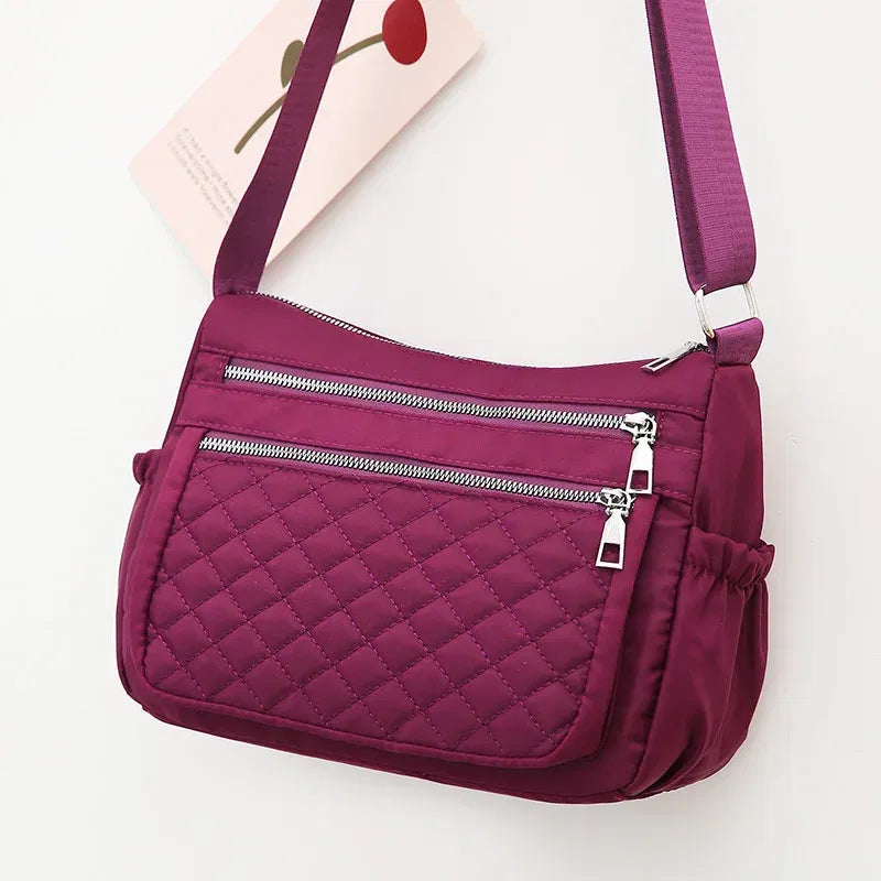 Color: Honeydew - Yogodlns Women Nylon Shoulder Bag Waterproof Multi-pocket Zipper Bag Ladies Travel Messenger Bag For Designer Bolsa Feminina