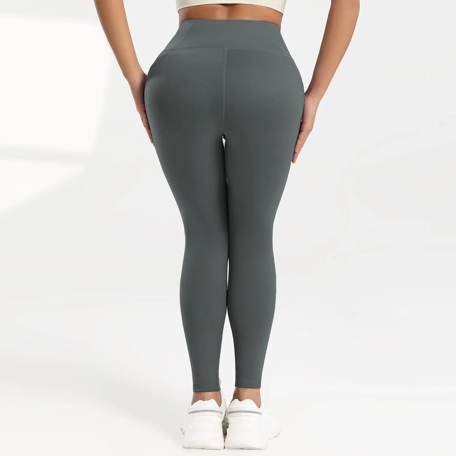 Color: black, Size: L - Solid Color Back Waist Pocket High Waist Fitness Yoga Legging soft Women Sport Pant Tight Butter Athletic Gym Ankle-Length Pants