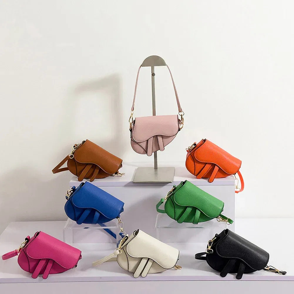 Color: GRAY - Women Fashion Mini Handbags Hasp Zipper Messenger Bags Saddle Bag Solid Color Casual Simple Inside Lock Ornament Bag