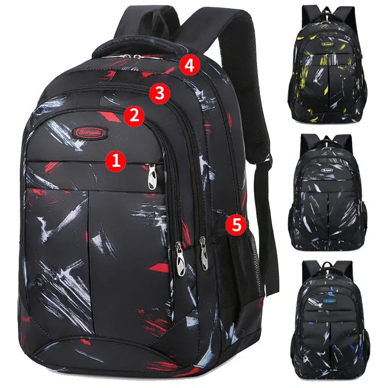 Color: Blue - New Backpack With Large Capacity Lightweight Pressure Relief Backpack Leisure Travel Student Backpack