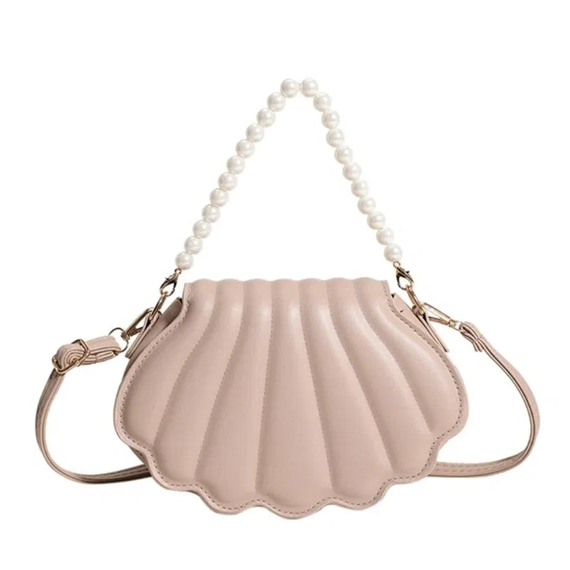 Color: Khaki - All-matching Bag for Women Shoulder Bag Ladies Pearl Chain Handbag Evening Bags Fashion Crossbody Bag