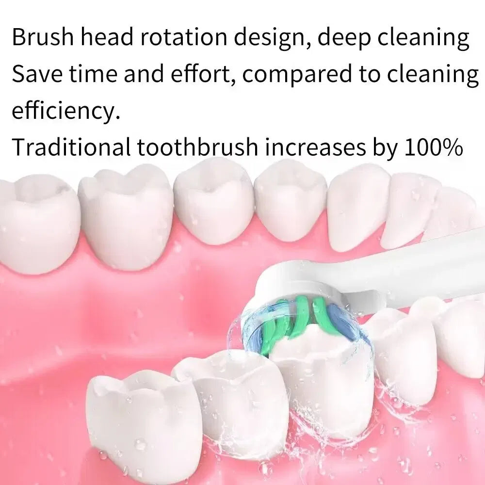 Color: Khaki - Electric Toothbrush Nozzles For Oral B Braun 3D White Floss Action Precision Clean Gum Care Universal Toothbrush Heads for OralB