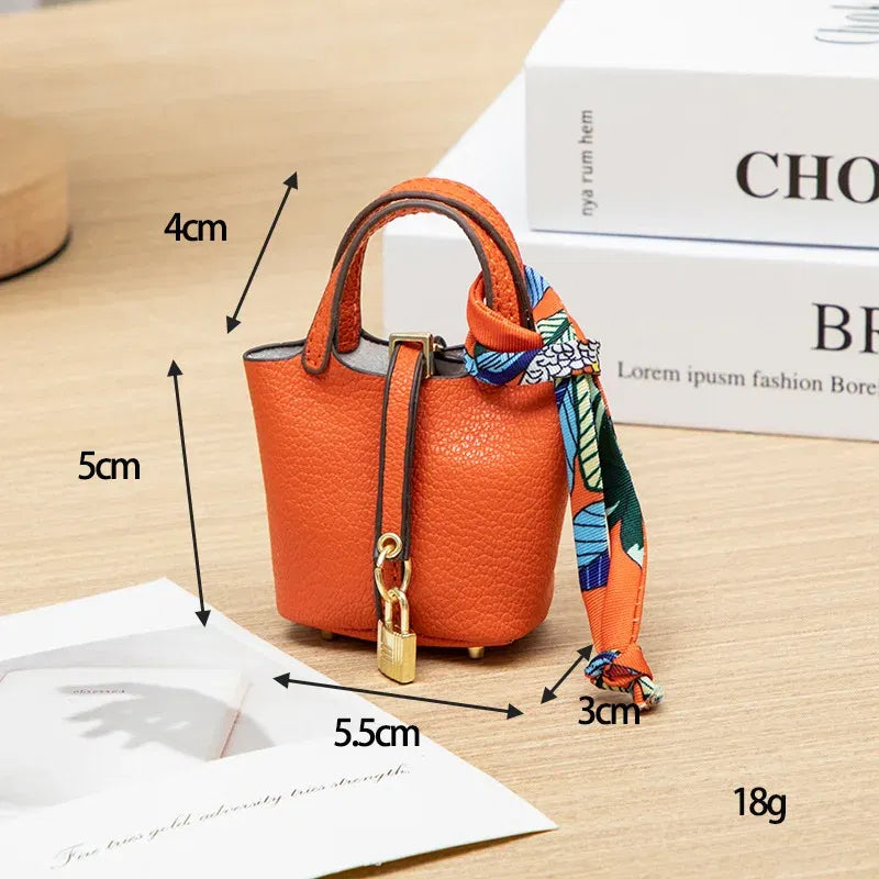 Color: black - Mini Bag Pendant Keychain Hanging Accessory Zero Wallet Creative Portable Bracelet Bluetooth Earphone Bag Multifunctional
