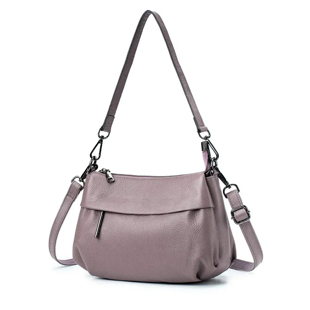 Color: Blue - High Quality Real Leather Handbag Ladies' Genuine Leather Shoulder Bags Women's Casual Messenger Bags Versatile Crossbody Bag