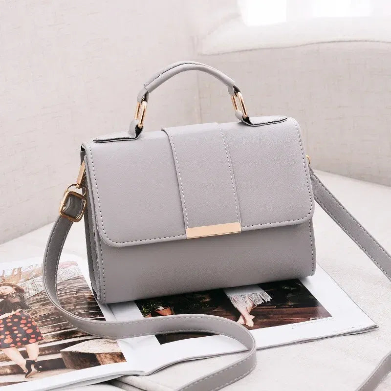 Color: MULTI, Size: S - Hot Sale Flap Sling Shoulder Bags for Women Solid Color Crossbody Messenger Bag Purse Female Leather Handbag Pocket