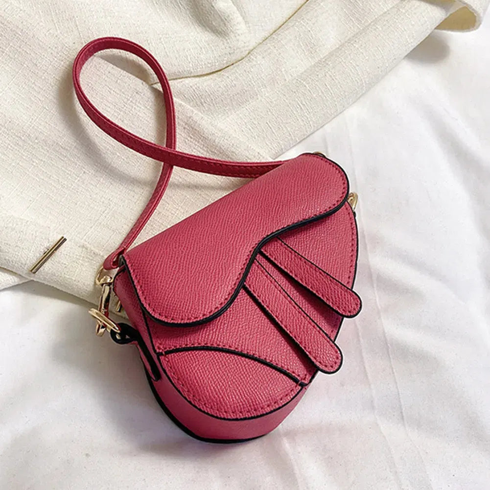 Color: GRAY - Women Fashion Mini Handbags Hasp Zipper Messenger Bags Saddle Bag Solid Color Casual Simple Inside Lock Ornament Bag