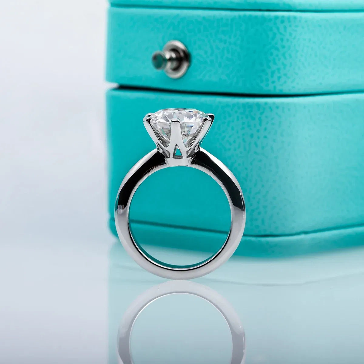 Gem Color: Blue, Ships From: CHINA, Ring Size: 5 - AnuJewel 1ct 2ct 3ct 5ct D Color Moissanite Engagement  Ring For Women 925 Sterling Silver Gold Plated Solitaire Rings Wholesale