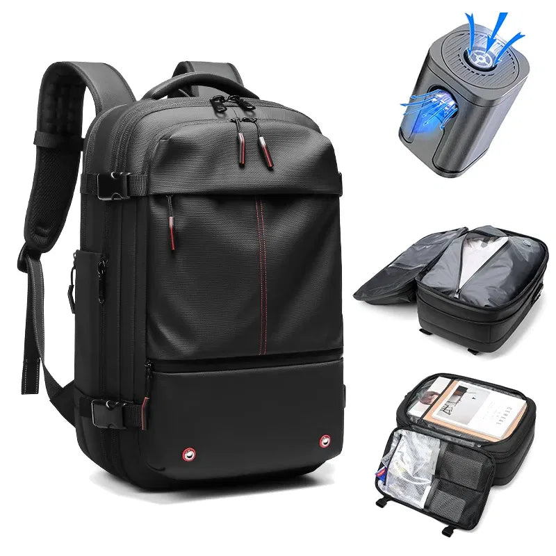 Color: plum - Men Travel Backpack vacuum compression 17 inch Laptop Backpack Business Large Capacity school Backpack Expanded Hiking backpack