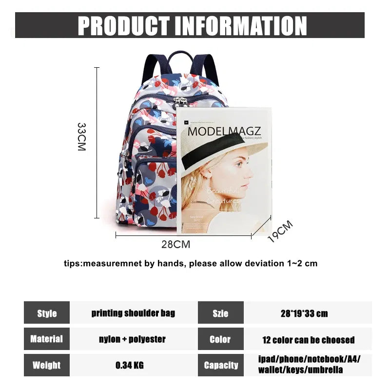 Color: Brown - Printing Backpack for Women Travel High Capacity Waterproof College Backpack Trendy Women Laptop School Bags Cute Girl