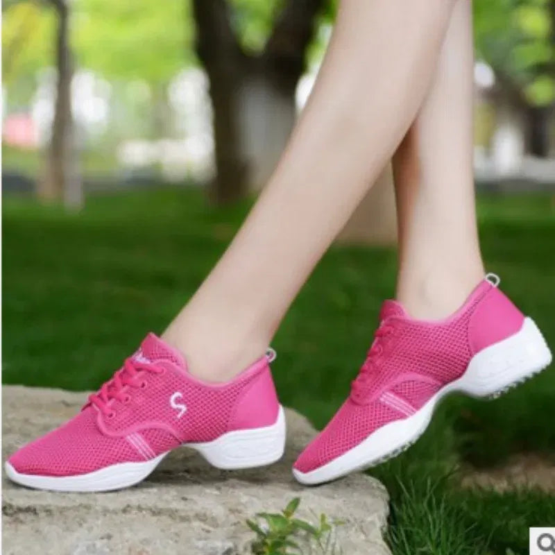 Color: Gold, Shoe Size: 38 - Lightweight Sneakers Fashion Sports Feature Soft Outsole Breathable Running Modern Dance Shoes Sneakers for Woman Practice Shoes